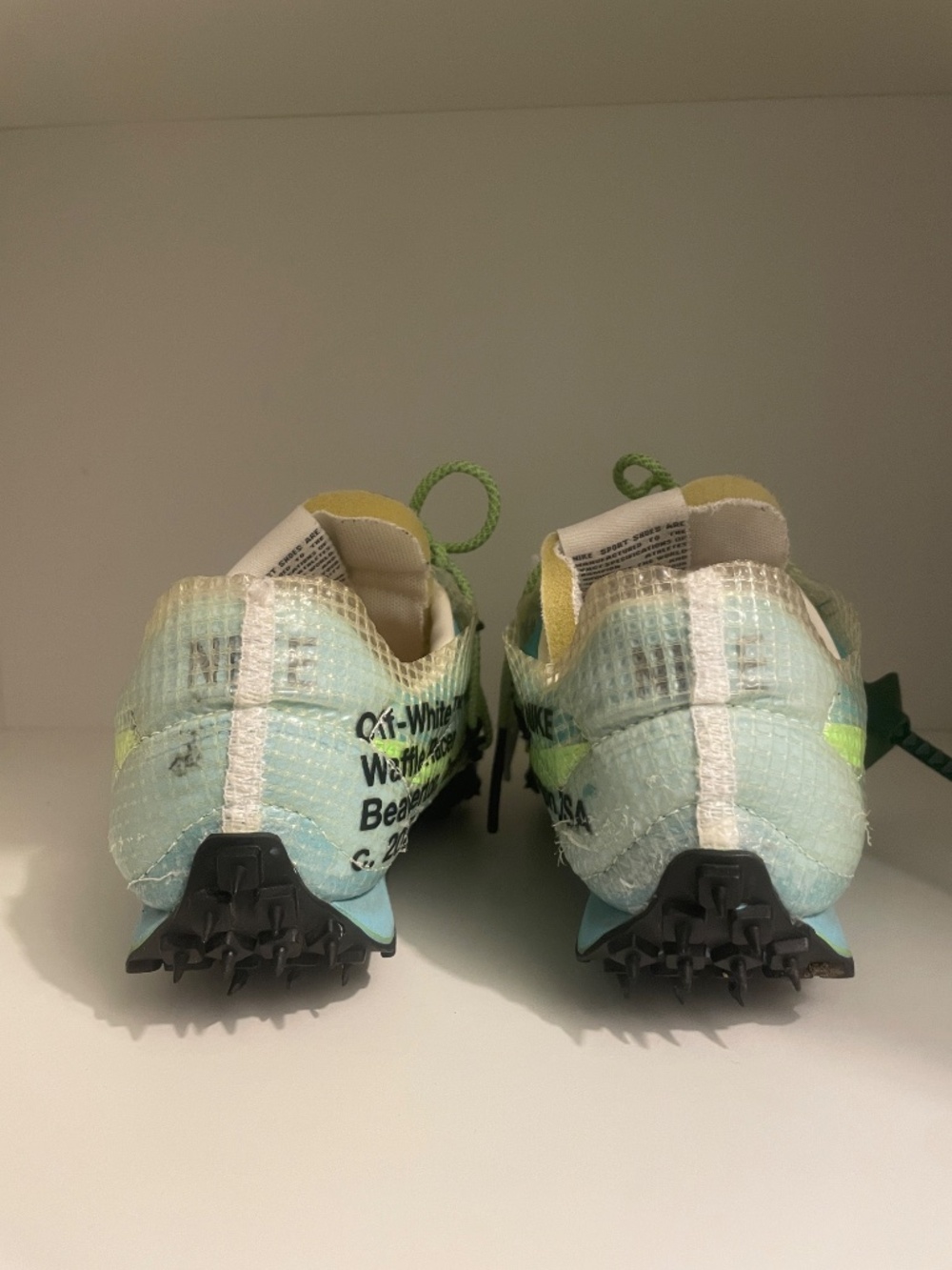 Nike x Off-White Woman’s Waffle Racer "Vivid Sky" Size 5.5 - Picture 6 of 8
